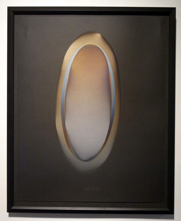 Larry Bell, MELBK 12 elliptic vapor drawing, 1983
