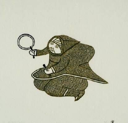 Elisapee Ishulutaq, Playing Drum, 1974