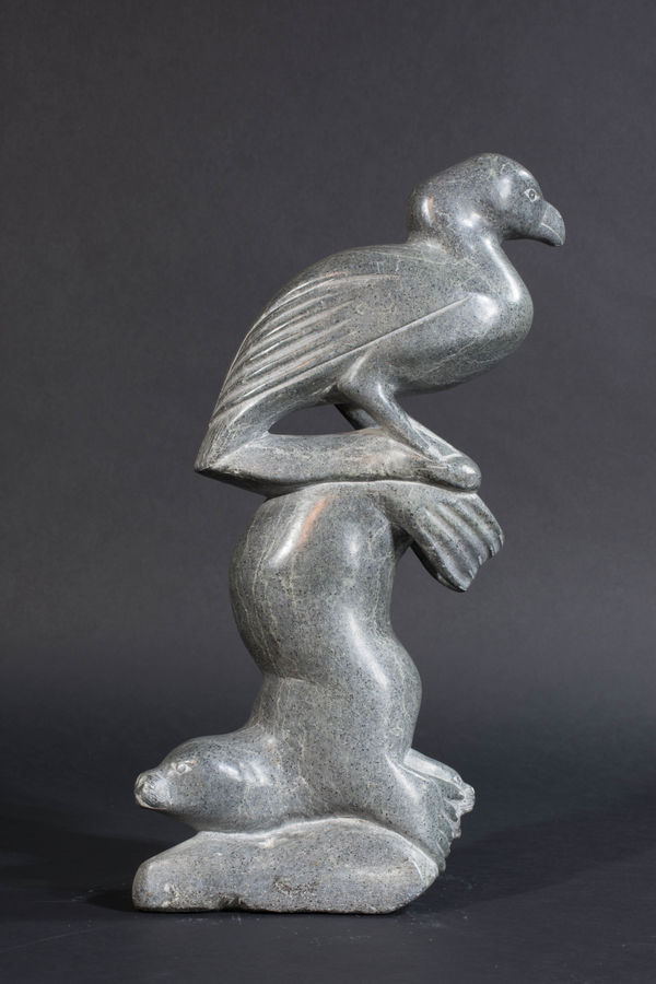 Tania Qumaluk (The Elder), Bird &Seal Composition / composition osieau et phoques, 1973