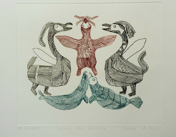 Pitseolak Ashoona, The Red Bird, 1976
