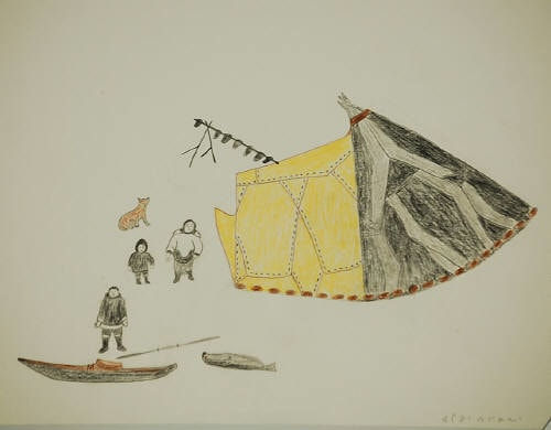 Aggeok Pitseolak - Camp Scene, ca. 1970