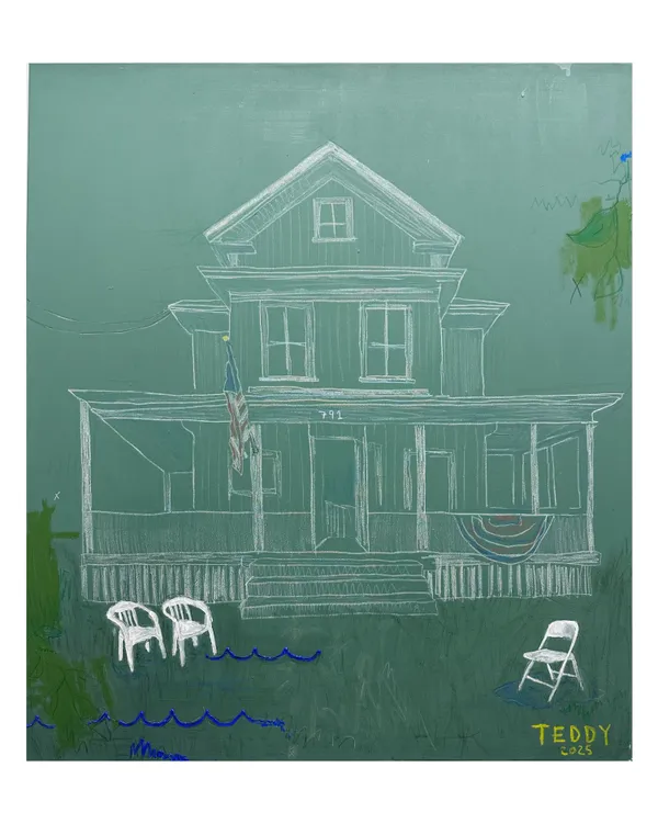 Teddy Benfield, Untitled (GreenHouse Blueprints: Water Damage), 2025