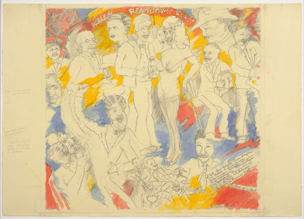 Robert Colescott Harlem Renaissance USA, 1996 Watercolor and pencil on paper 29 1/2 x 41 in 74.9 x 104.1 cm