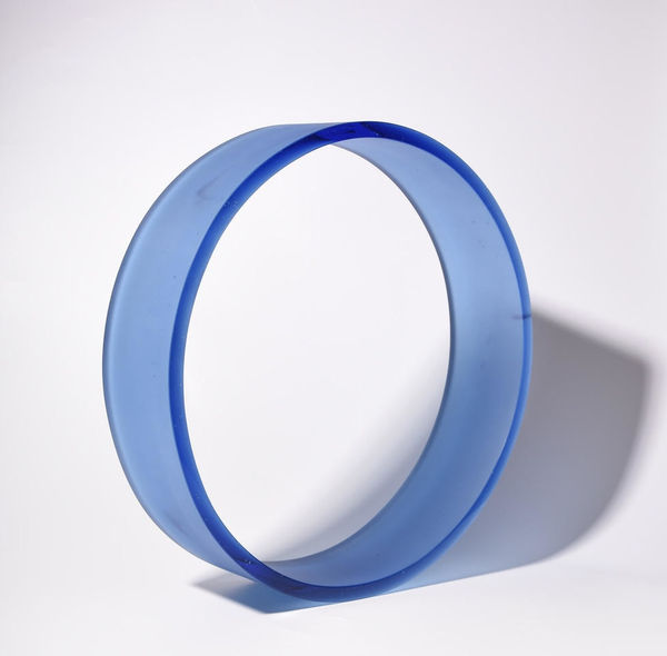 Brian Usher Circle - Misty Blue Glass 24" x 6"