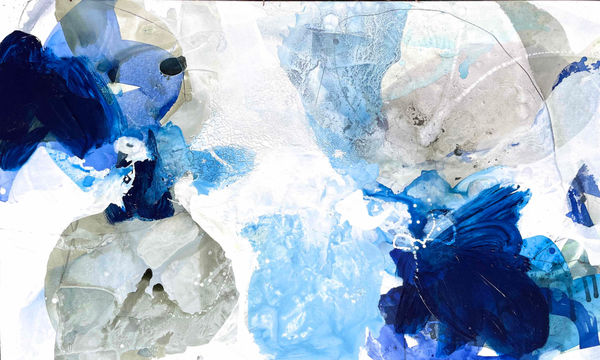 Liz Barber Violets 10 Acrylic and Mixed Media on Canvas 36" x 60"