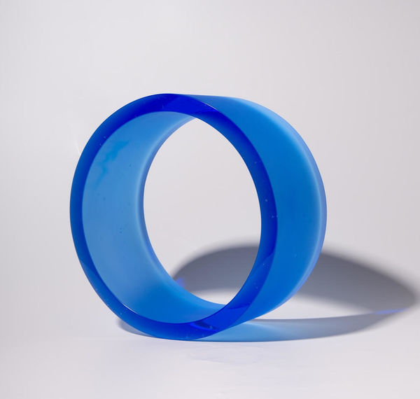 Brian Usher Circle - Capri Blue Glass 12" x 6"