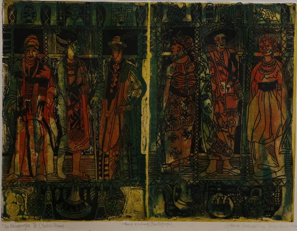 Bruce Onobrakpeya, Ekuoregbe IV (Yellow Base), 1984