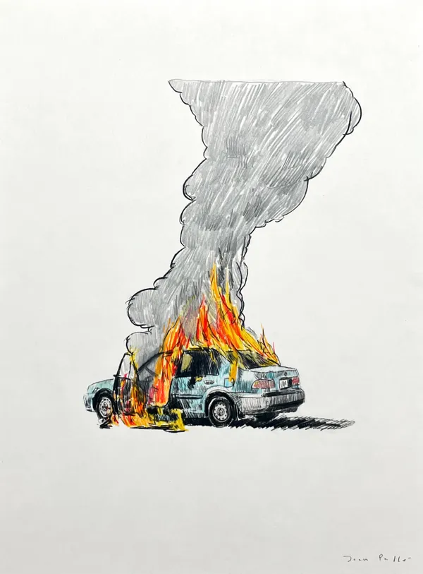 Joan Pallé, Blue car, 2018