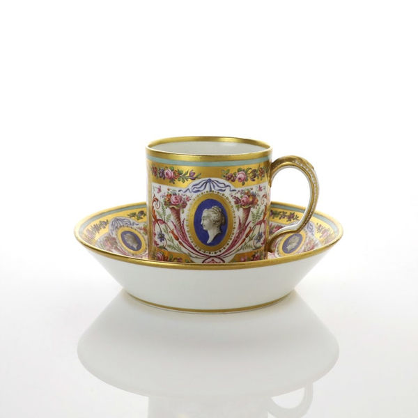 Sèvres Porcelain, A Hard-paste Sèvres Porcelain Cup and Saucer, 1790-93