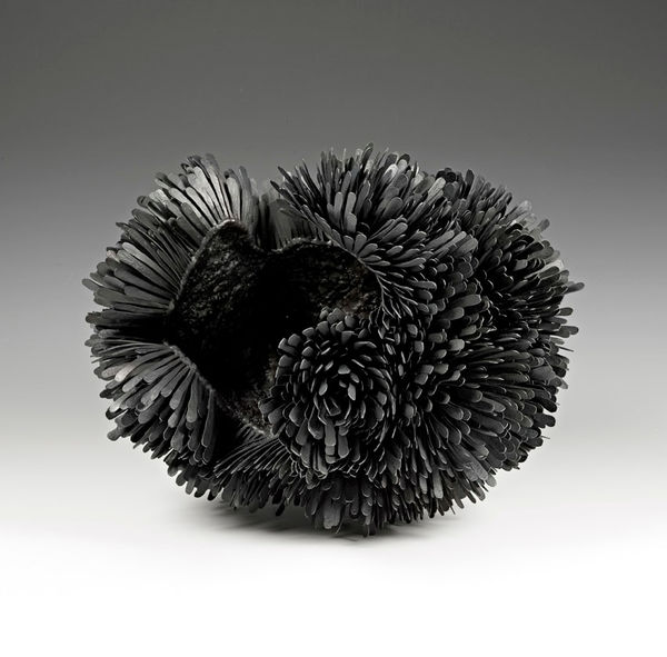 Junko Mori, Propagation Project; Multiple Pinecone by Junko Mori, 2015, forged mild steel, wax-coated