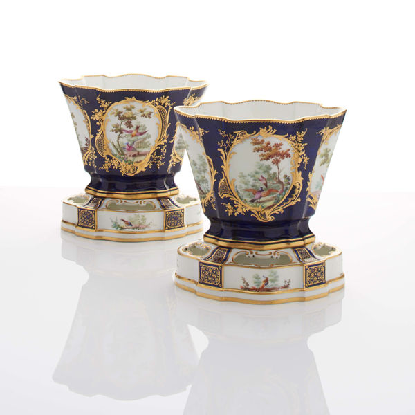 Sèvres Porcelain, A Pair of Sèvres Porcelain Bulb Vases, 1757