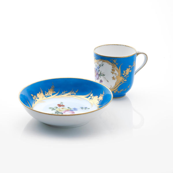 Sèvres Porcelain, A Vincennes Cup & Saucer, circa 1753-55