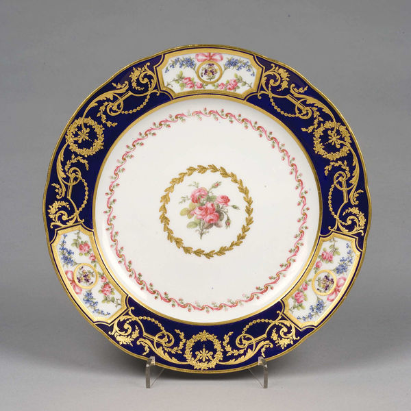 Sèvres Porcelain, A Sèvres Sample Plate, circa 1785