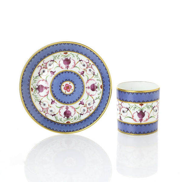 Sèvres Porcelain, A Hard-Paste Sèvres Porcelain Cup & Saucer, 1785