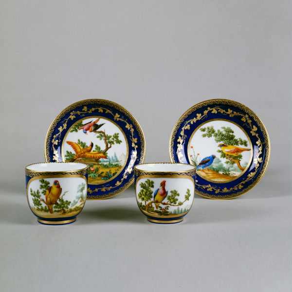 Sèvres Porcelain, A Fine Pair of Sèvres Cups & Saucers, 1773