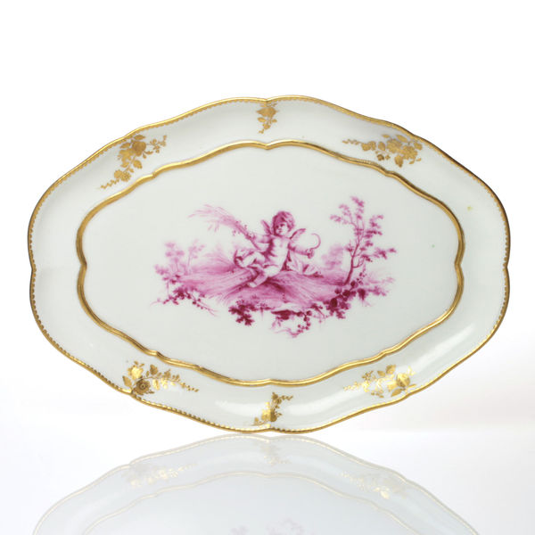 Sèvres Porcelain, A Vincennes Tray painted by Dodin, 1754