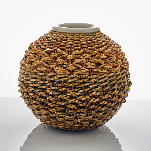 Kate Malone, A Large Banded Woven Moon Jar, 2018