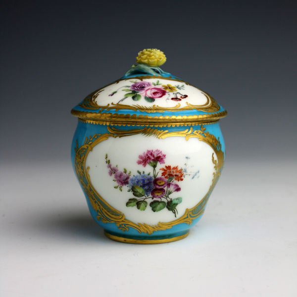 Sèvres Porcelain, A Sèvres Soft Paste Porcelain Sugar Bowl & Cover, circa 1764