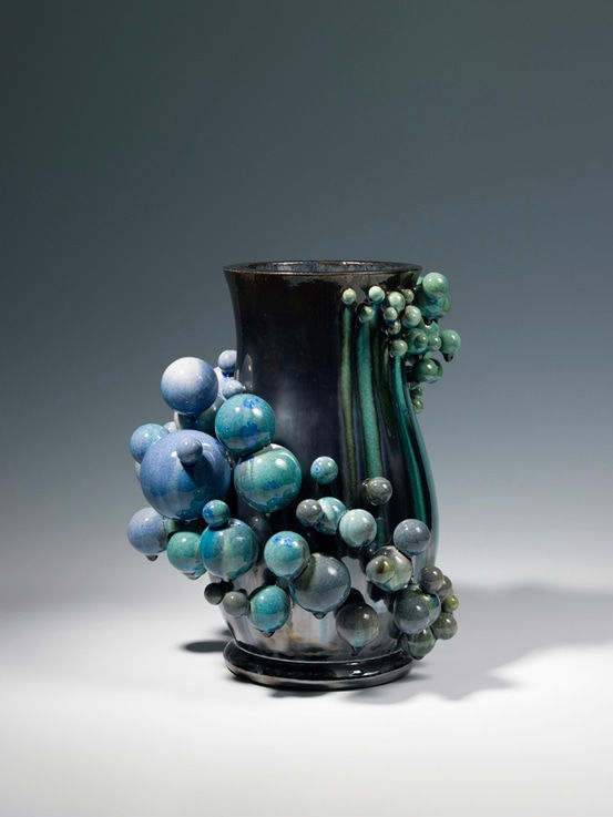 Kate Malone, A Black and Blue Spiral Atomic Vase, 2013