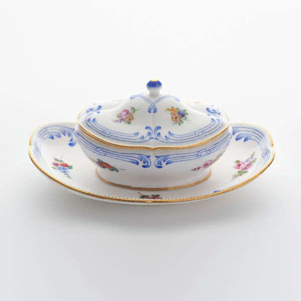 Sèvres Porcelain, A Soft-Paste Sèvres Porcelain Sugar Bowl and Cover from the Comte de Durfort Service, 1759