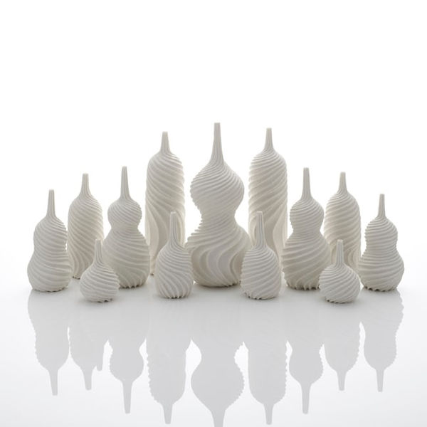 Andrew Wicks, A Garniture of Thirteen Twisted Vases, 2020