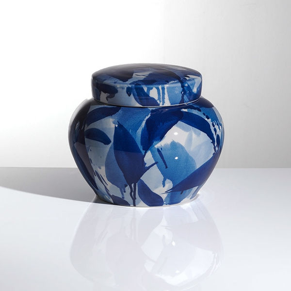 Felicity Aylieff, Blue & White Lidded Vase, 2022