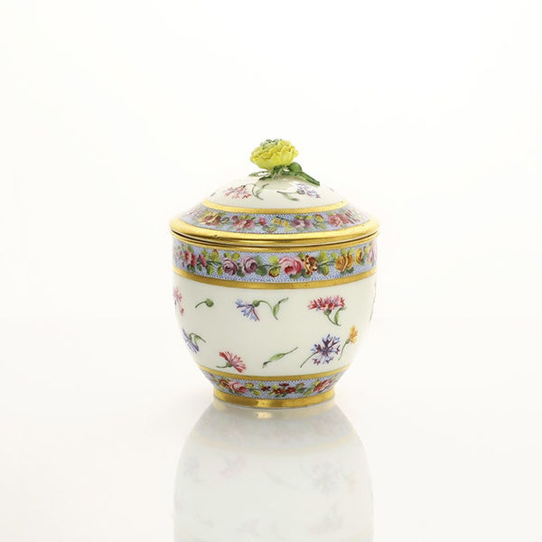 Sèvres Porcelain, A Soft-Paste Sèvres Porcelain Sugar Bowl and Cover, 1775