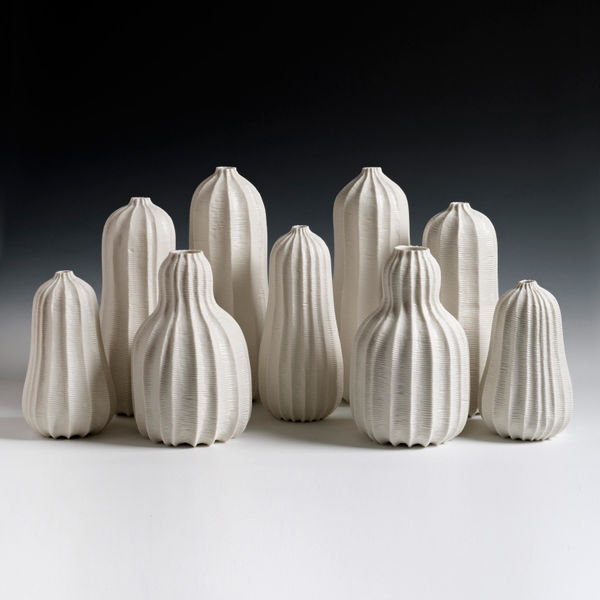 Andrew Wicks, Garniture of Nine Vases, 2013