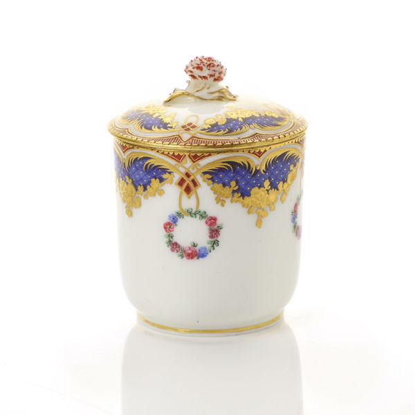 Sèvres Porcelain, A Sèvres Porcelain Covered Powder Pot, 1762