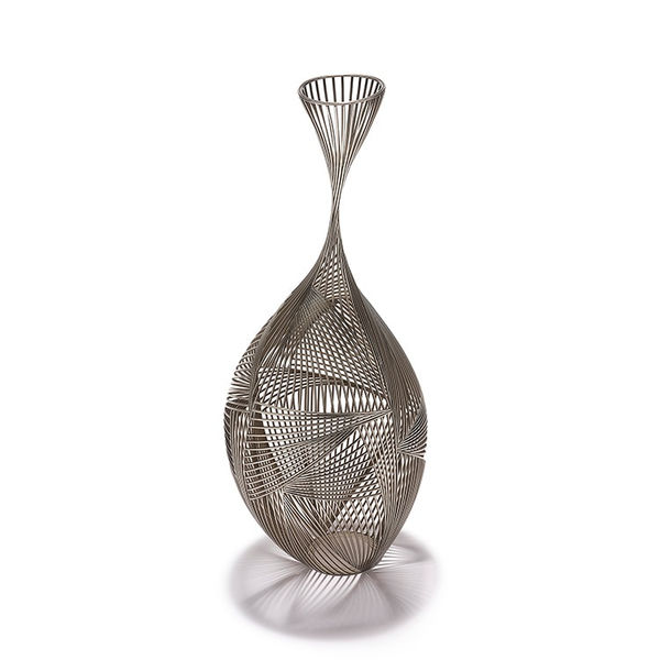 Woosun Cheon, Tall Nickel Silver Vase, 2022