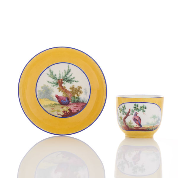 Sèvres Porcelain, A Soft-Paste Sèvres Porcelain Cup and Saucer, 1763