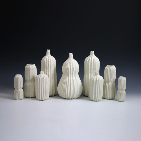 Andrew Wicks, Garniture of Nine Vases, 2015