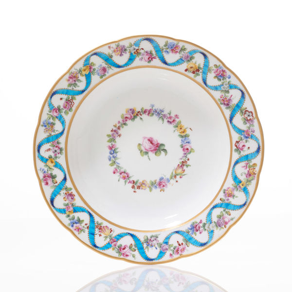 Sèvres Porcelain, A Soft-Paste Sèvres Porcelain Soup Plate made for Madame du Barry, 1770