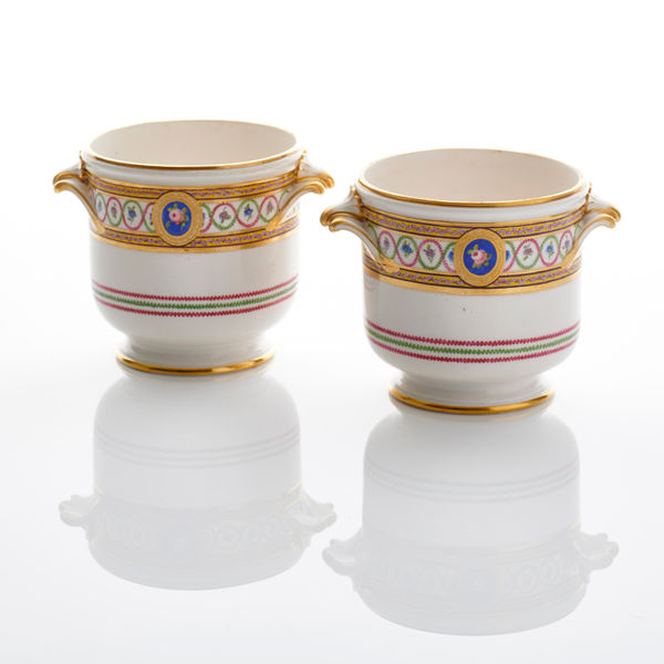 Sèvres Porcelain, A Pair of Sèvres Liqueur Decanter Coolers, 1785