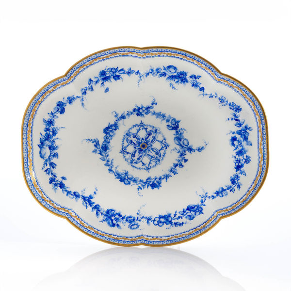 Sèvres Porcelain, A French 18th Century Soft-Paste Sèvres Porcelain Tray with Royal Symbols, 1771
