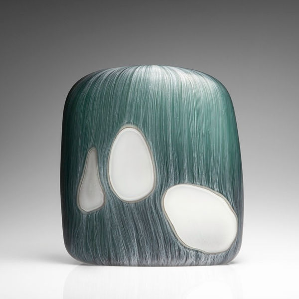 Clare Belfrage, Impressions; Teal with White, 2019