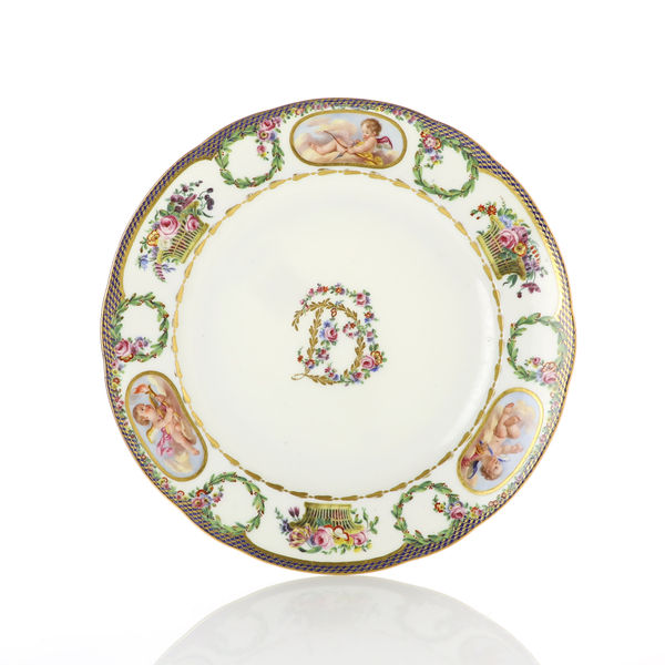 Sèvres Porcelain, A Soft-Paste Sèvres Porcelain Plate made for Madame du Barry, 1773