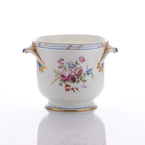 Sèvres Porcelain, A So9ft-paste Sèvres Porcelain Wine Cooler, 1758