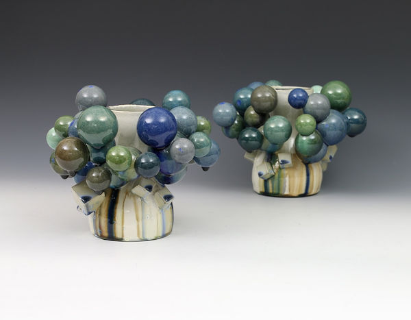 Kate Malone, A Pair of Mini Summer Rain Atomic Vases, 2014