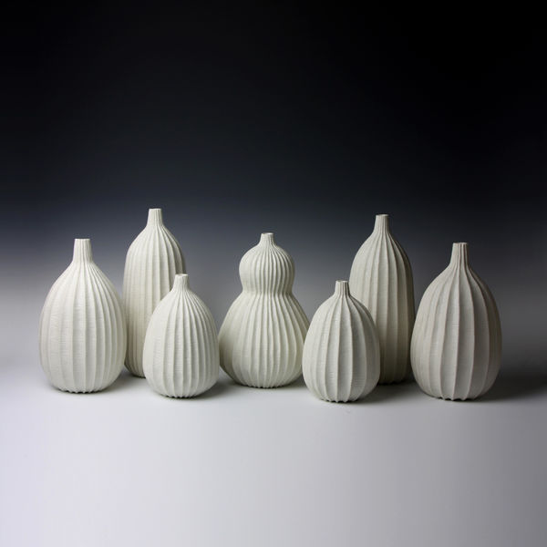Andrew Wicks, Garniture of Seven Vases 2013