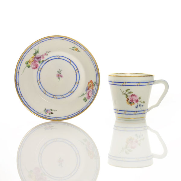Sèvres Porcelain, A Sèvres Cup and Saucer, 1757