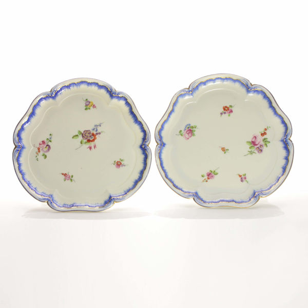 Sèvres Porcelain, A Pair of Soft Paste Sèvres Porcelain Footed Trays, 1758-9