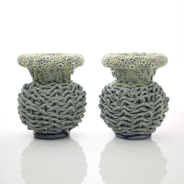 Kate Malone, A Pair of Woven Daisy Baby Bud Vases, 2019
