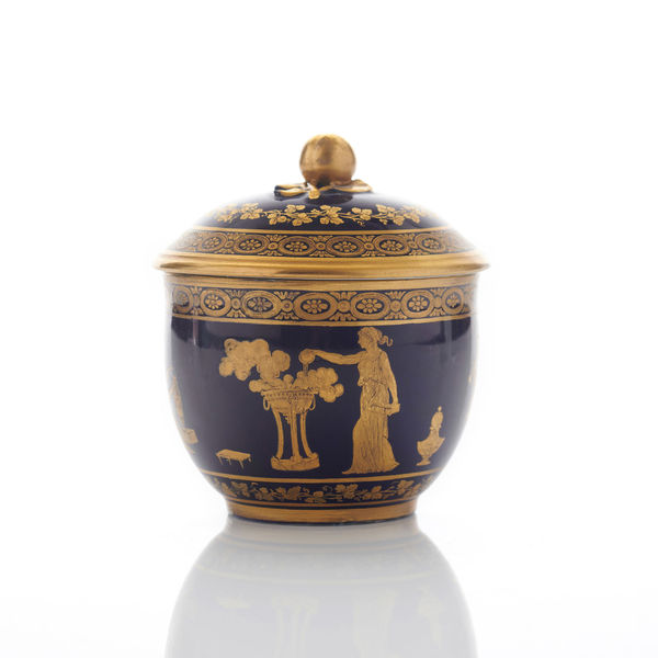 Sèvres Porcelain, A French 18th Century Hard-Paste Sèvres Porcelain Sugar Bowl, circa 1780-85
