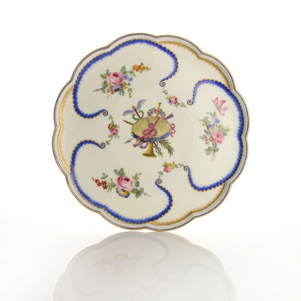 Sèvres Porcelain, A Soft-Paste Sèvres Porcelain Footed Dish, 1766