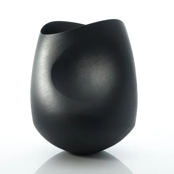 Ashraf Hanna, Black Undulating Vessel, 2025