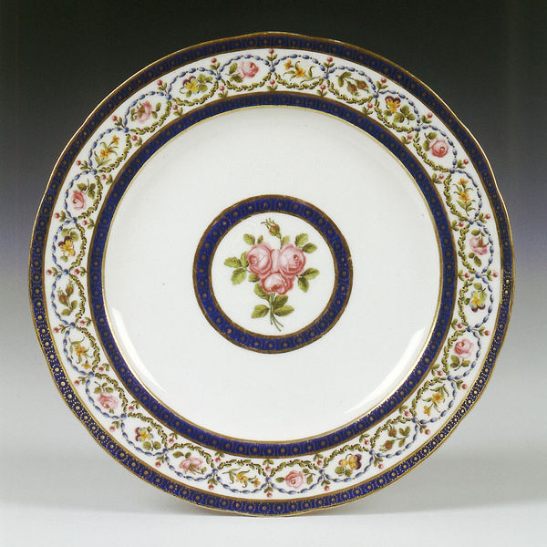 Sèvres Porcelain, Plate from a of Ten Sèvres Porcelain Plates, 1793