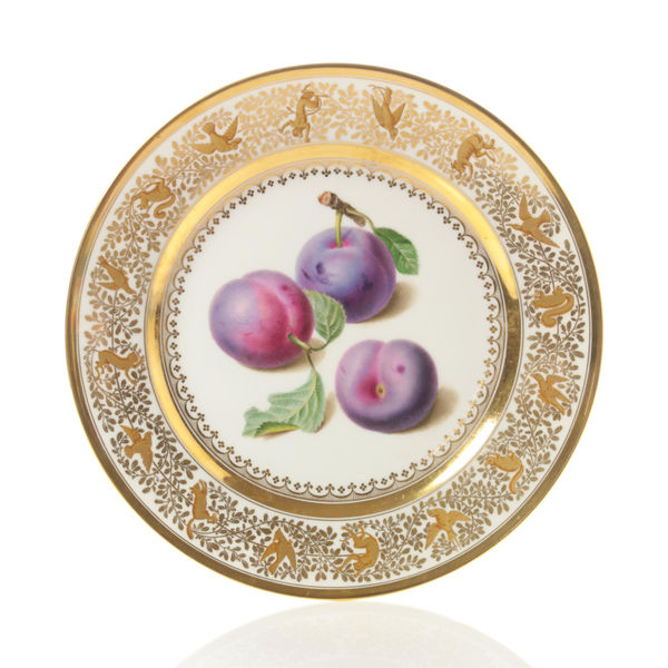 Sèvres Porcelain, A Hard-Paste Sèvres Porcelain Plate from the ‘Service des Fruits’, 1824
