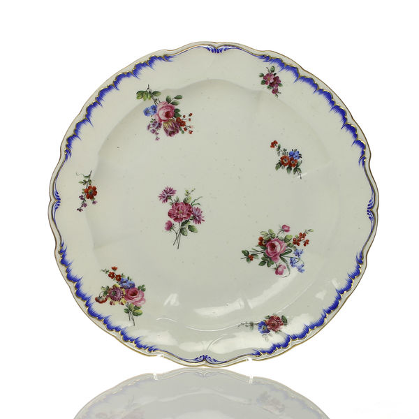 Sèvres Porcelain, A Soft-Paste Sèvres Porcelain Circular Dish, 1760