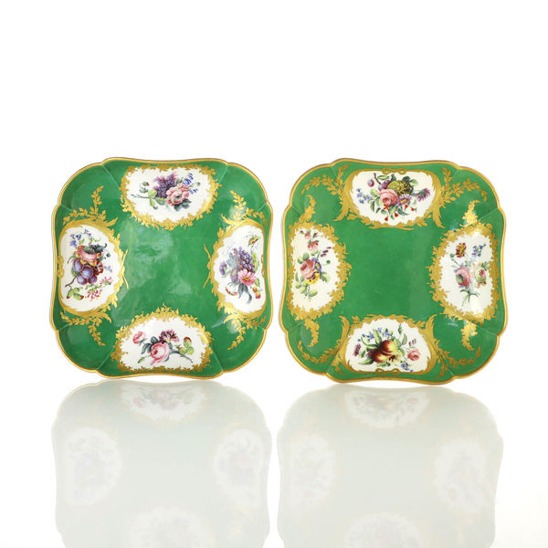 Sèvres Porcelain, A Pair of Soft-Paste Sèvres Porcelain Dishes from a Service given by Louis XVI to Prince Henry of Prussia, 1782-84